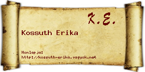 Kossuth Erika névjegykártya