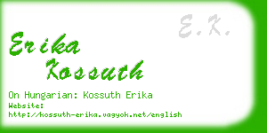 erika kossuth business card